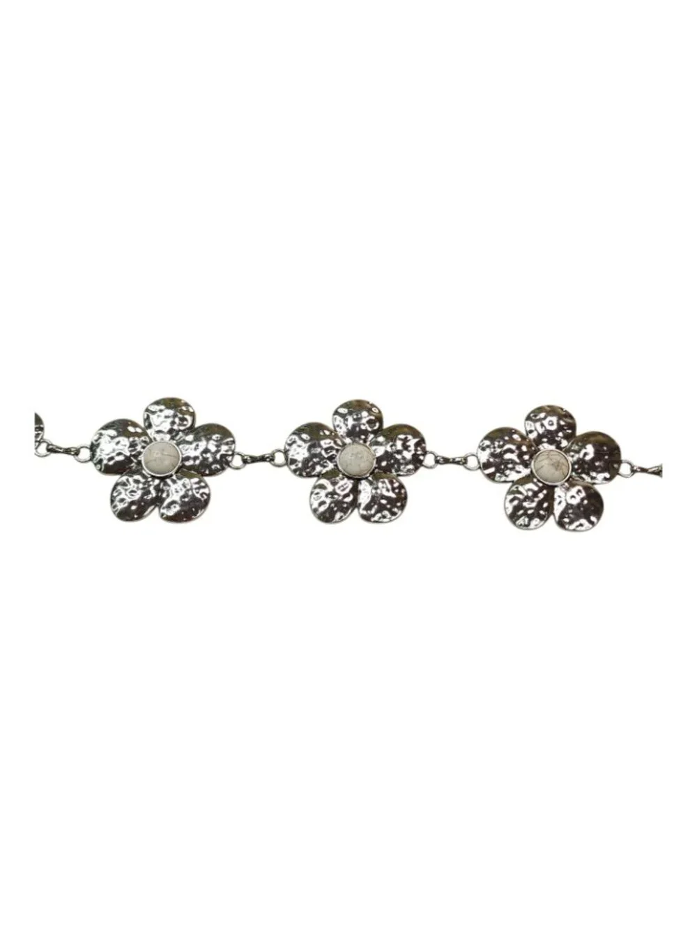 Silver Floral Chain Belt S/M By Truelove Accessories Concho Belt
